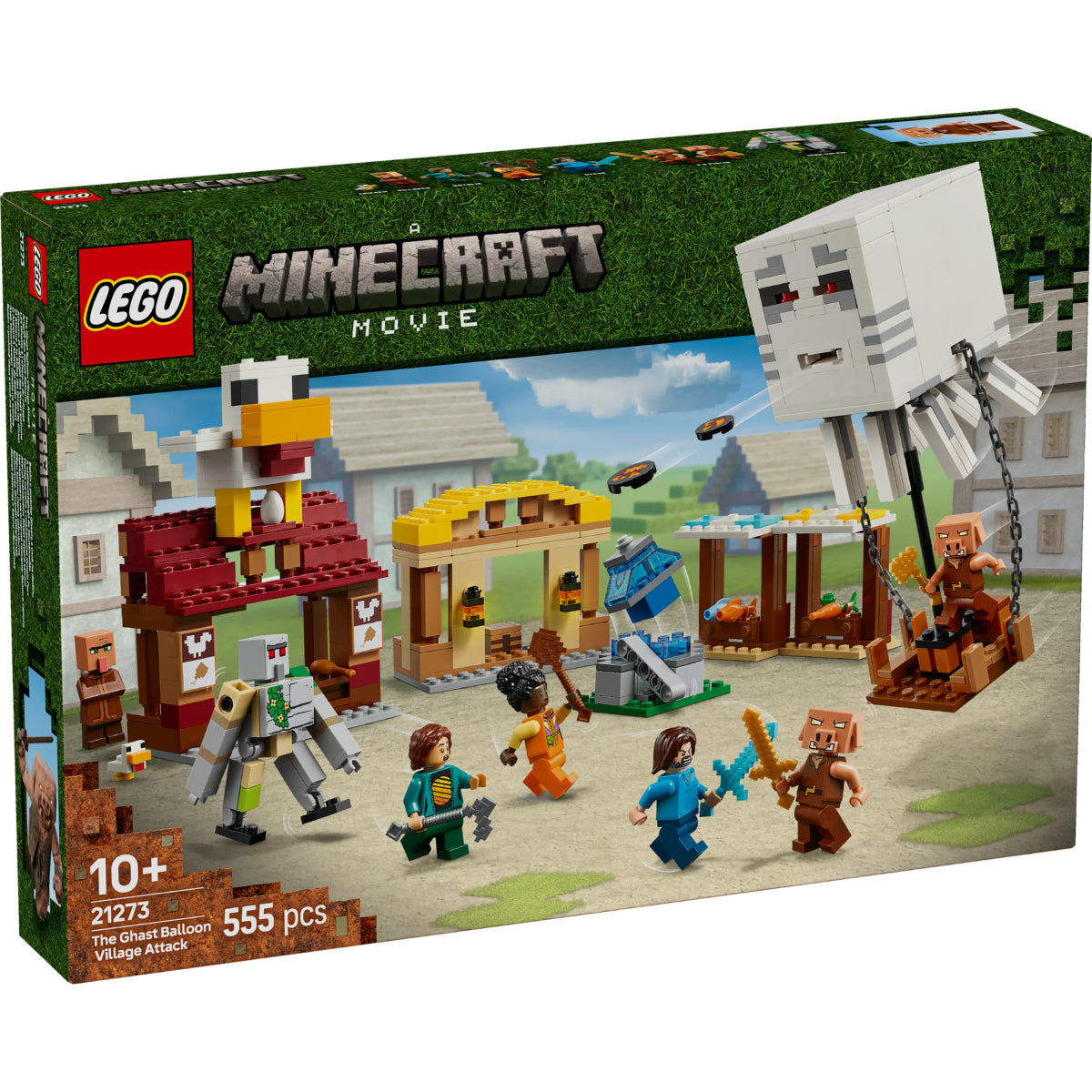 LEGO Minecraft 21273 attacco al villaggio del ghast-pallone