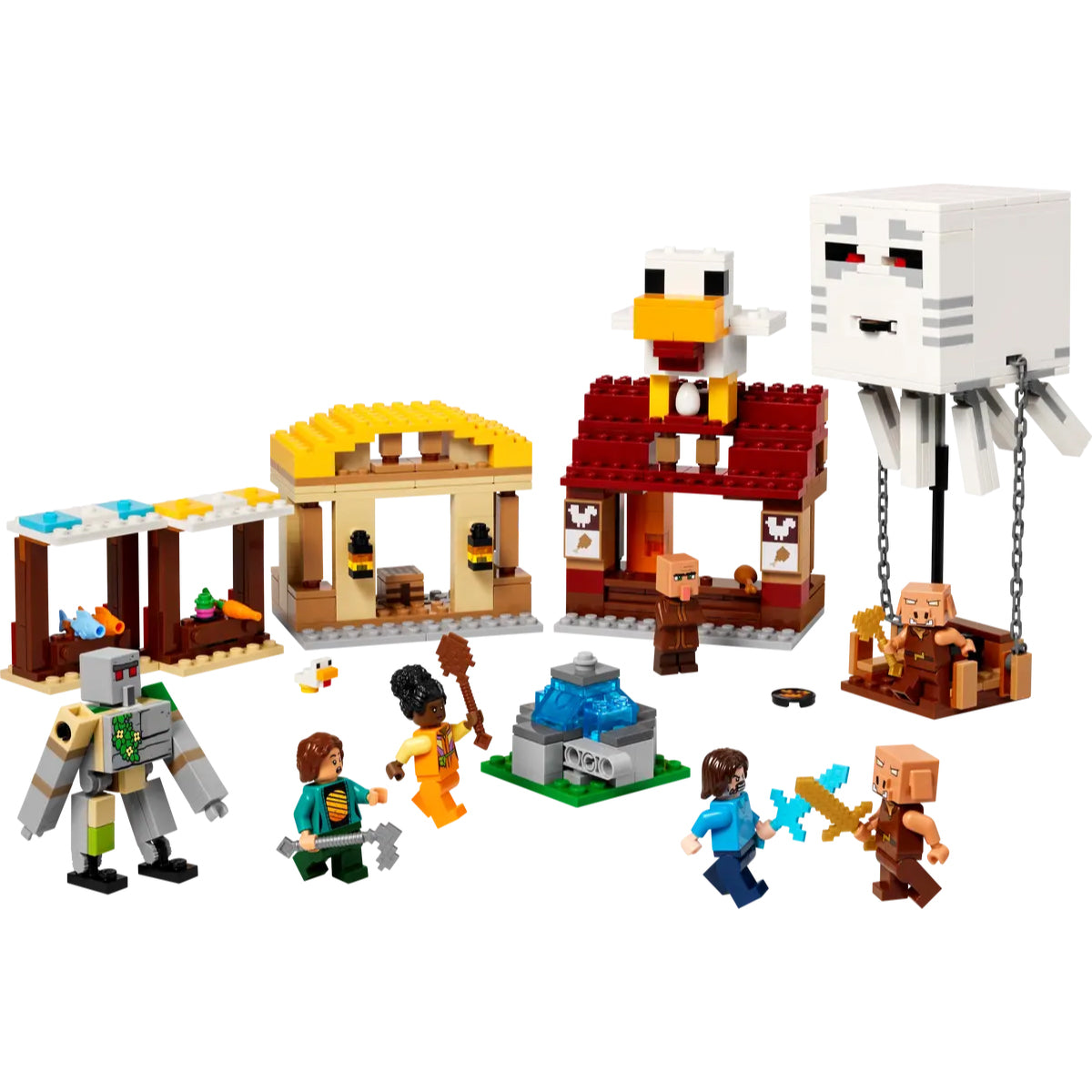 LEGO Minecraft 21273 attacco al villaggio del ghast-pallone