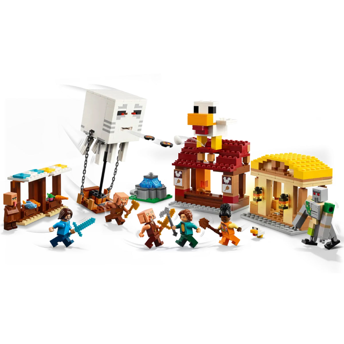 LEGO Minecraft 21273 attacco al villaggio del ghast-pallone