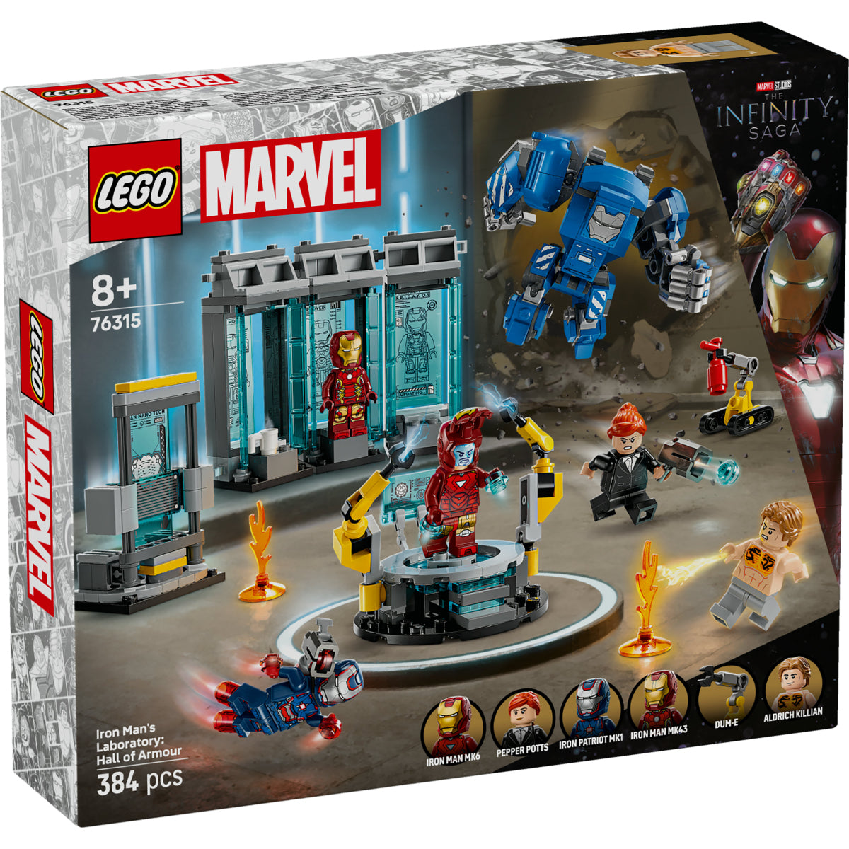 LEGO Super Heroes 76315 laboratorio di iron man: sala delle armature
