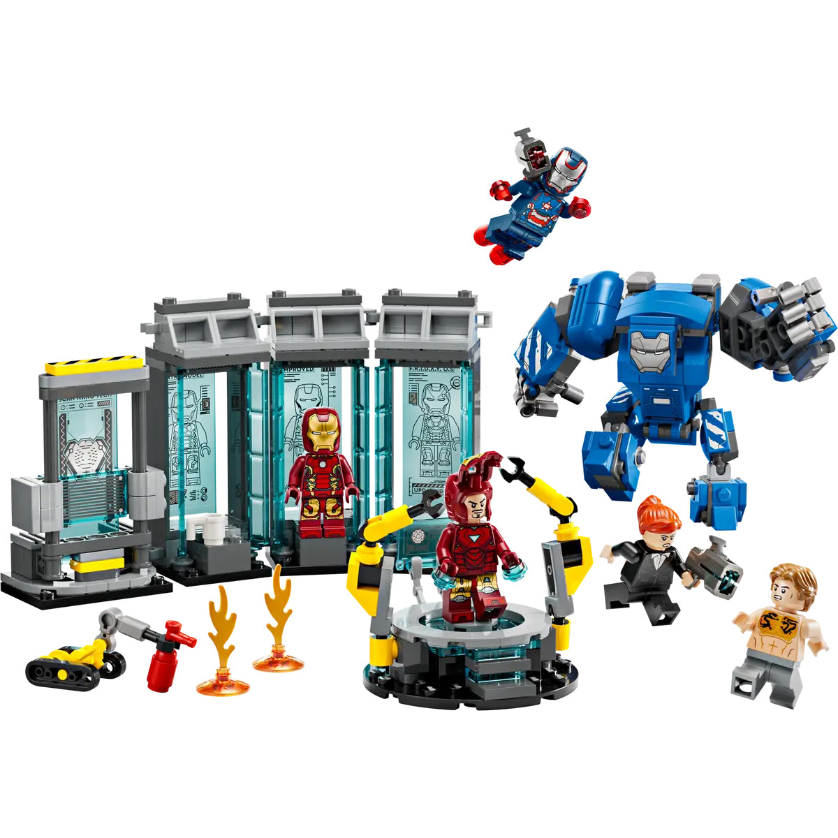 LEGO Super Heroes 76315 laboratorio di iron man: sala delle armature