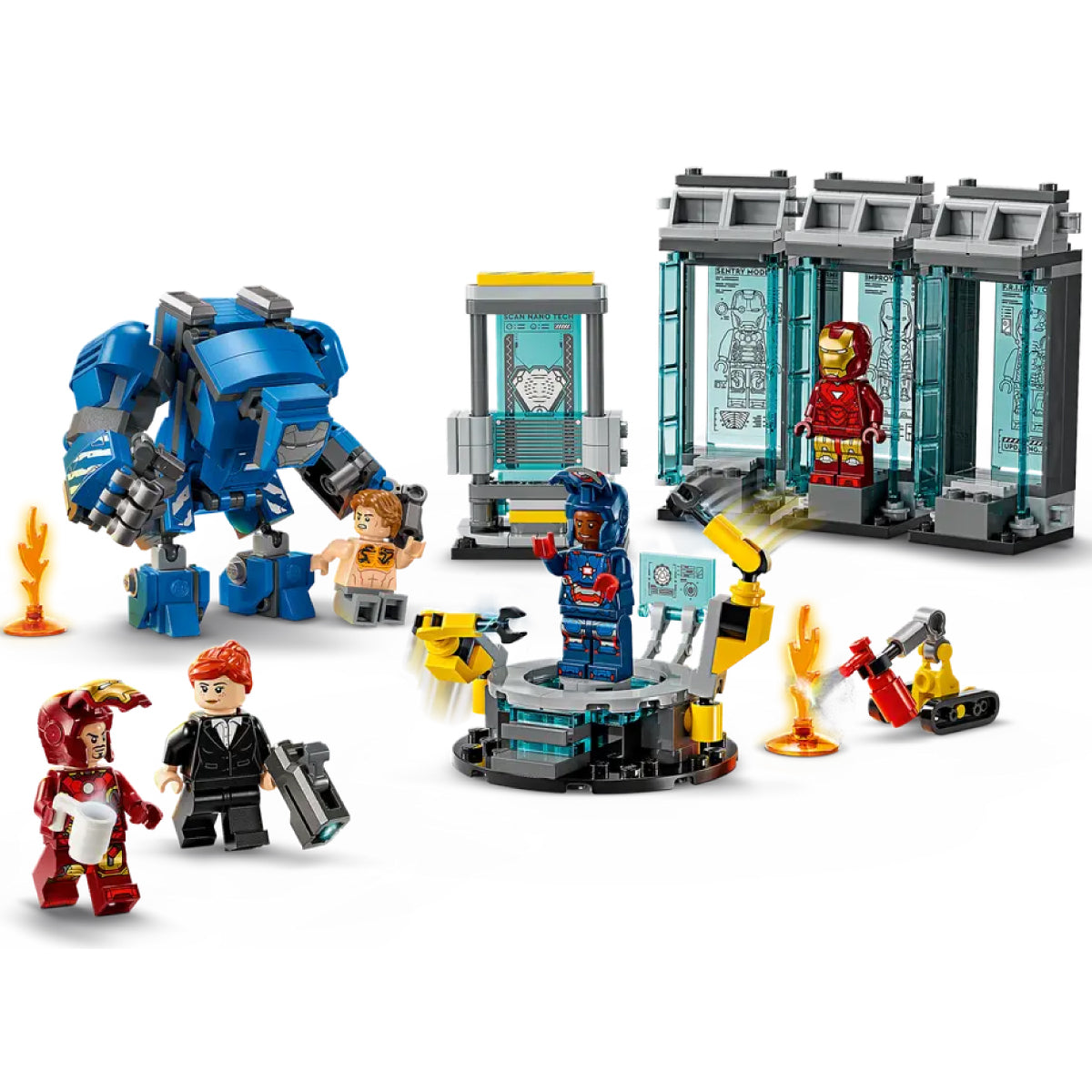 LEGO Super Heroes 76315 laboratorio di iron man: sala delle armature