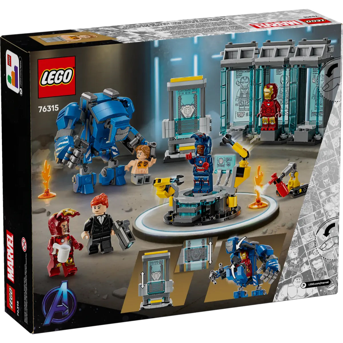 LEGO Super Heroes 76315 laboratorio di iron man: sala delle armature