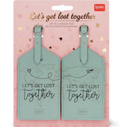 set di 2 etichette bagaglio - let's get lost together