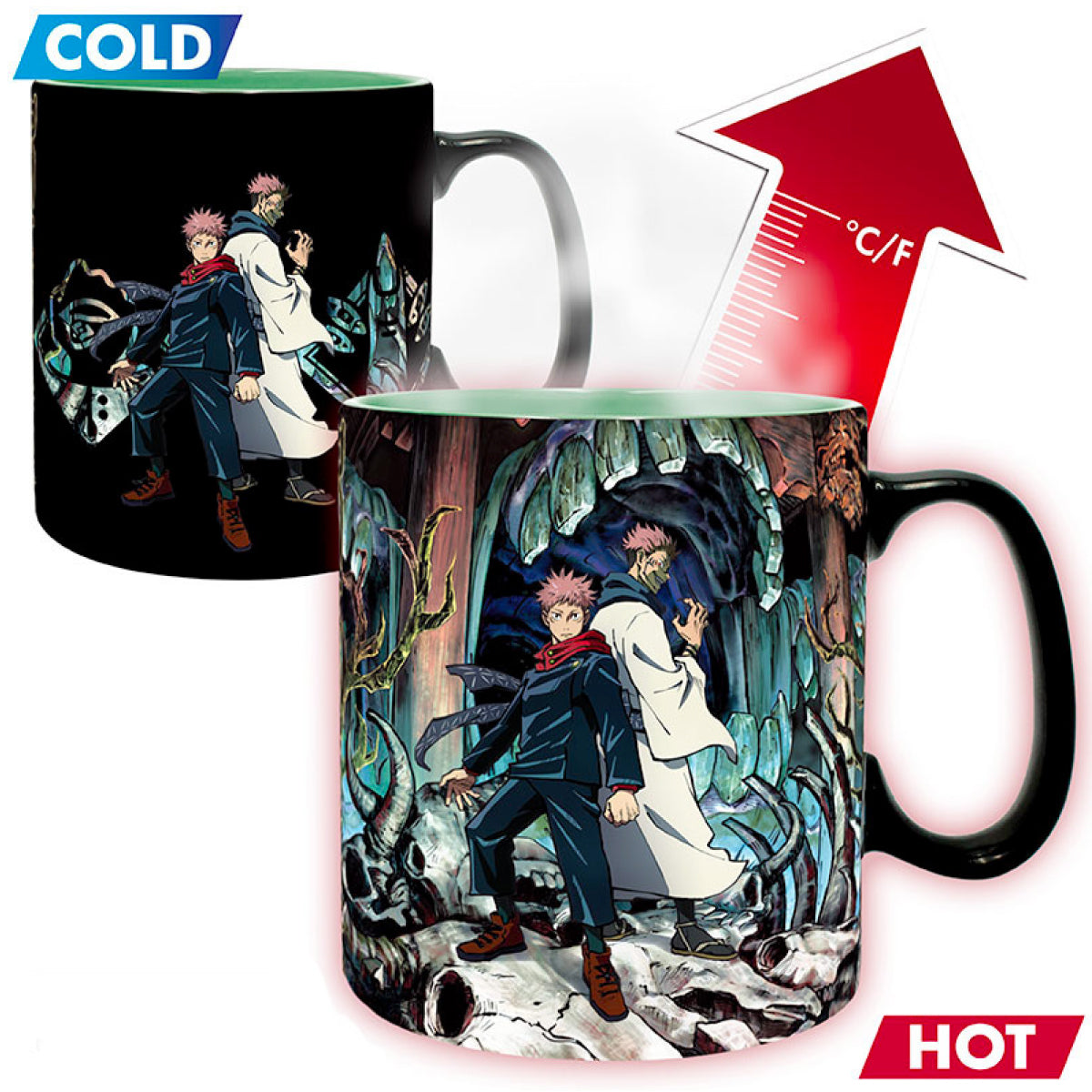jujutsu kaisen - tazza heat change 460ml -itadori & sukuna