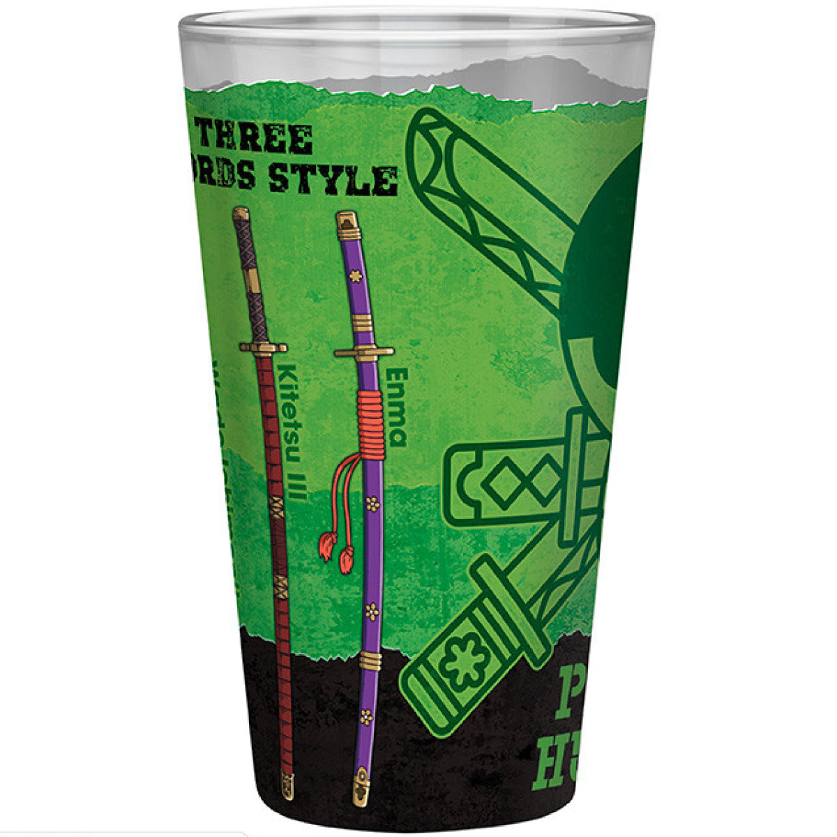 one piece - bicchiere large glass 400ml - zoro