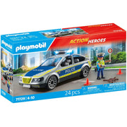 auto della polizia con luci e suoni