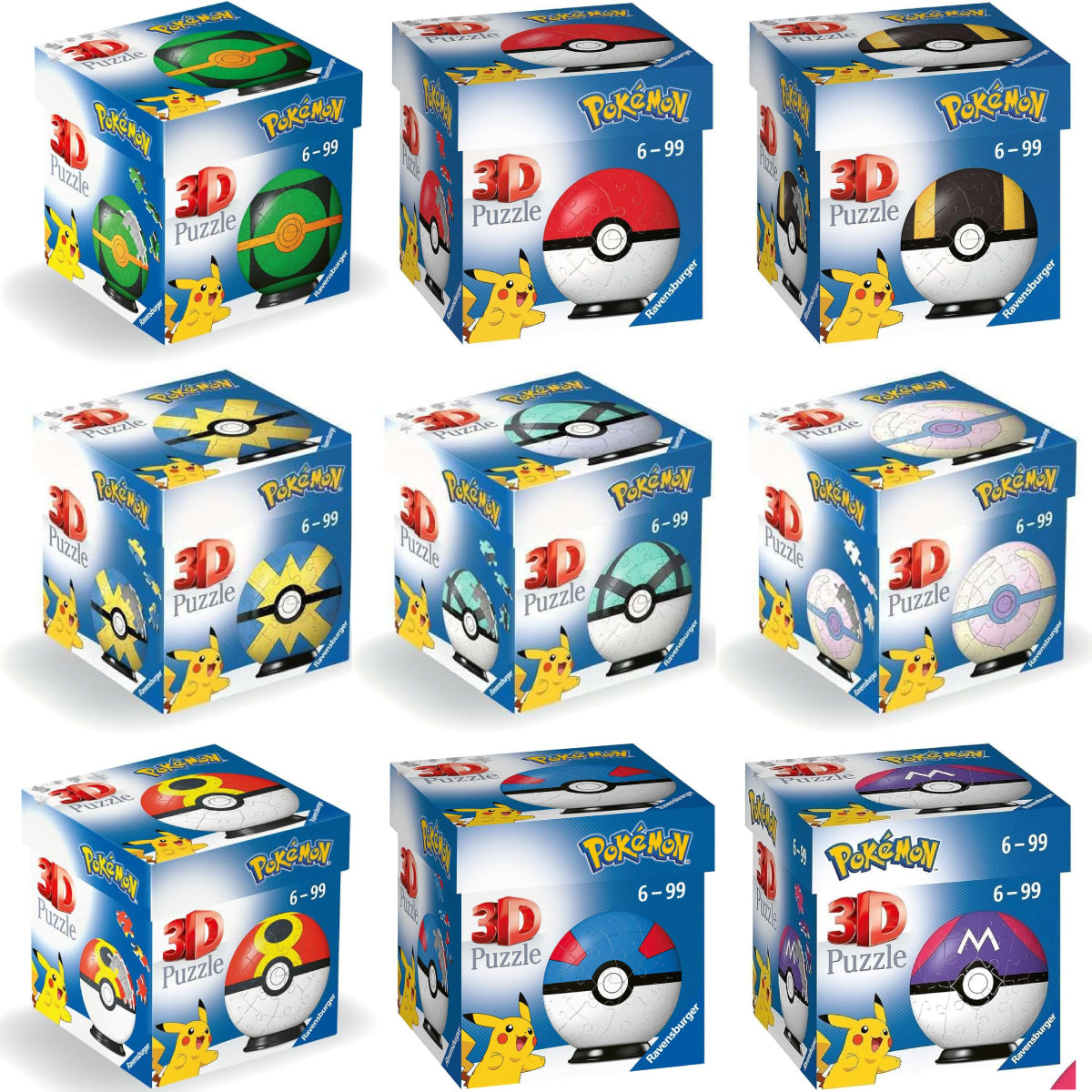 pokémon - puzzle 3d - poké ball assortite
