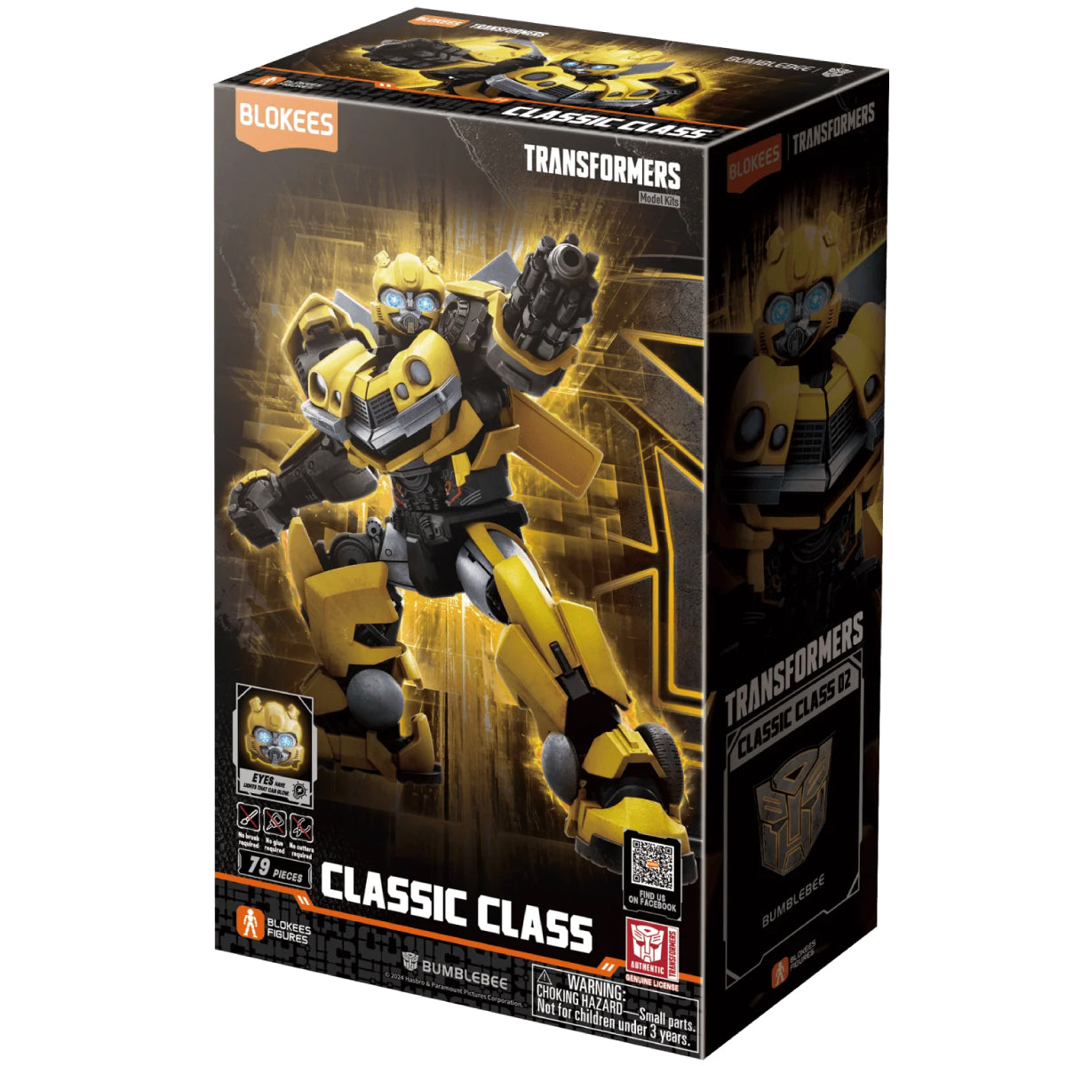 transformers - classic class 02 - bumblebee - 79pz - light-up eyes e chest
