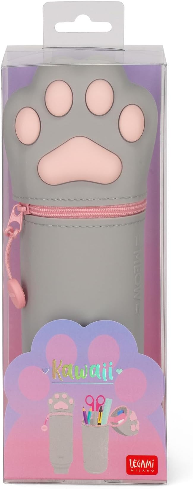 astuccio 2 in 1 in morbido silicone - kawaii - kitty meow