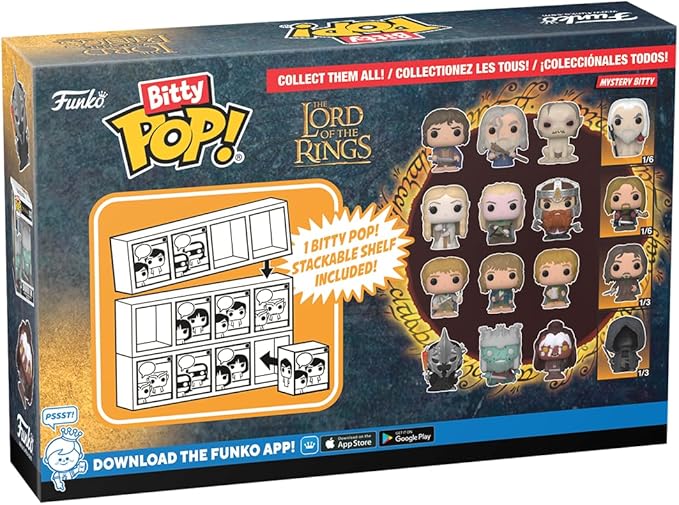 the lord of the rings - 4 pack 3cm  - funko pop bitty