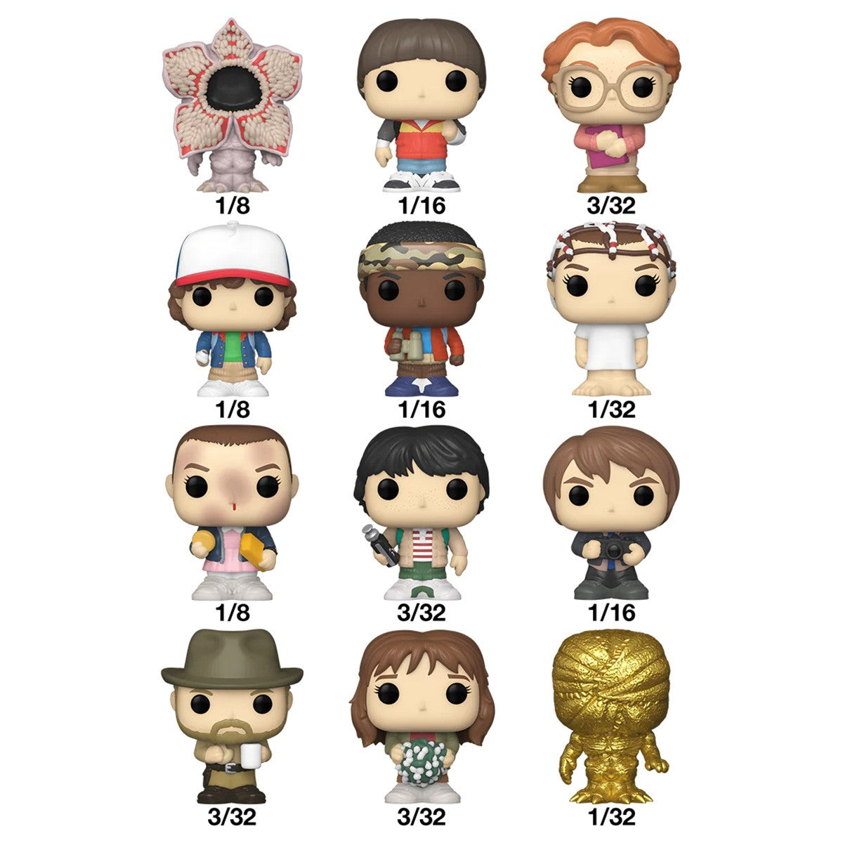 stranger things - 1 personaggio assortito 3cm  - funko pop! bitty