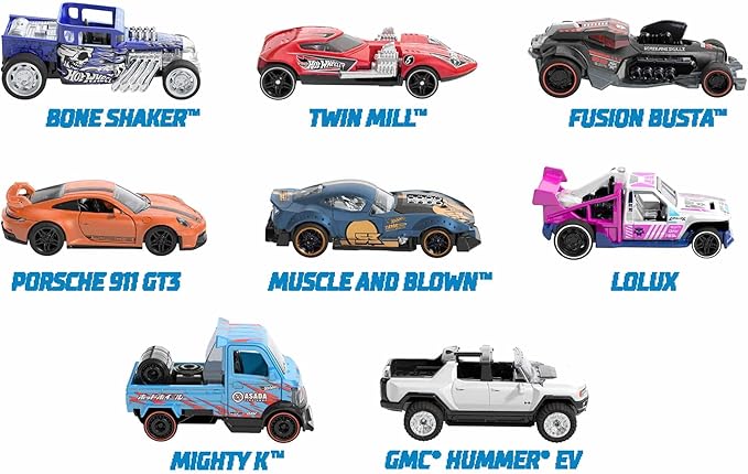 hot wheels - pull-back speeders - 1:43 - modello a retrocarica assortito