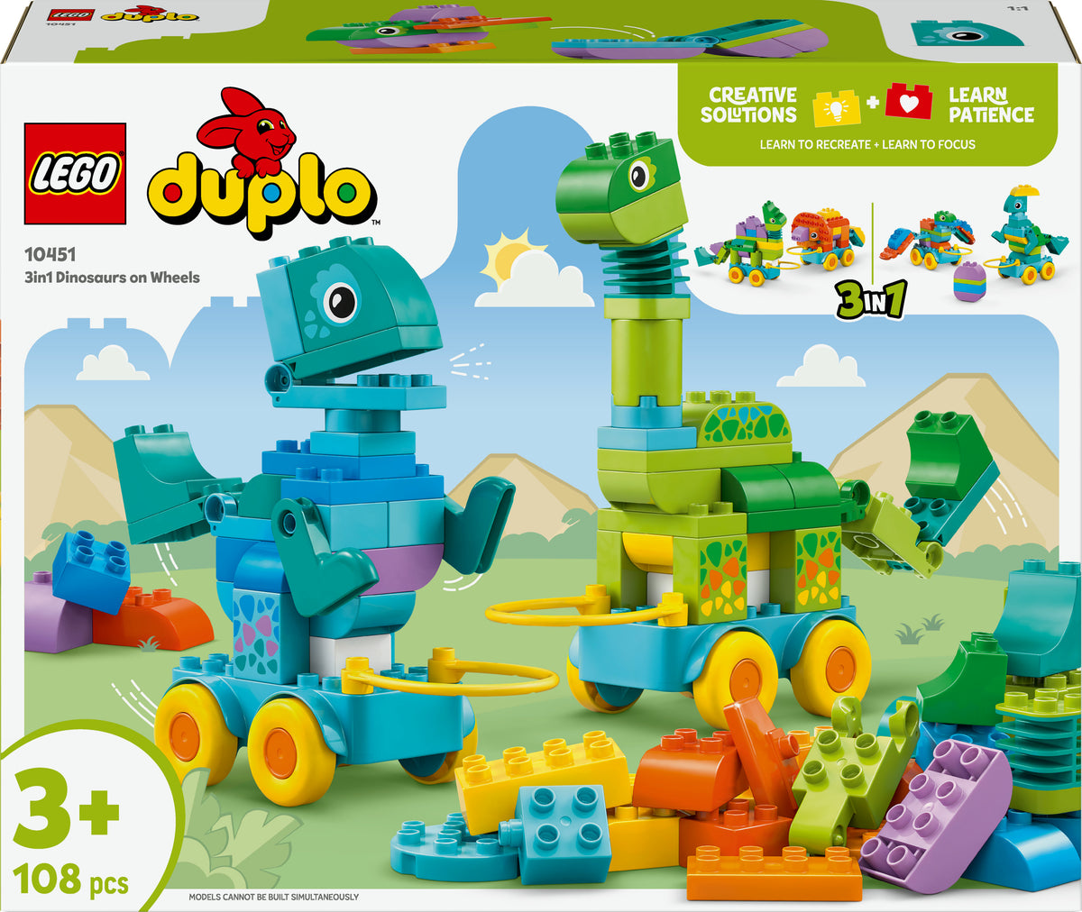 LEGO Duplo 10451 Dinosauri su ruote 3 in 1