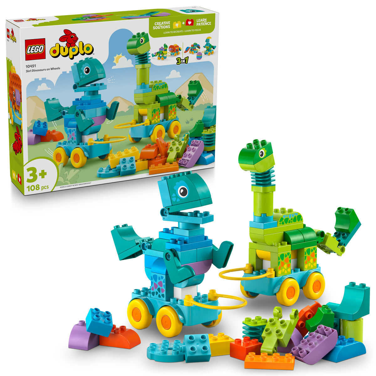 LEGO Duplo 10451 Dinosauri su ruote 3 in 1