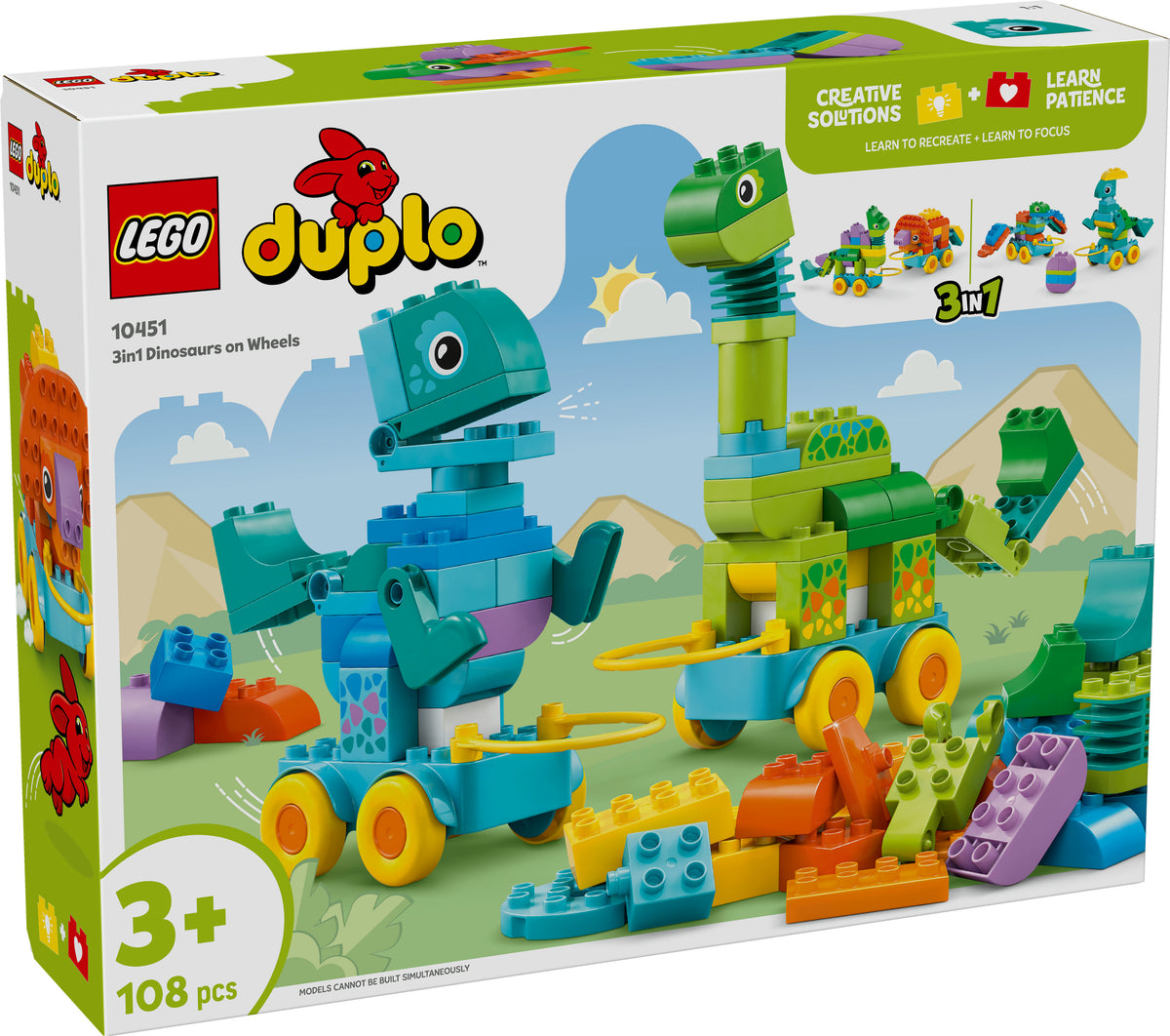 LEGO Duplo 10451 Dinosauri su ruote 3 in 1