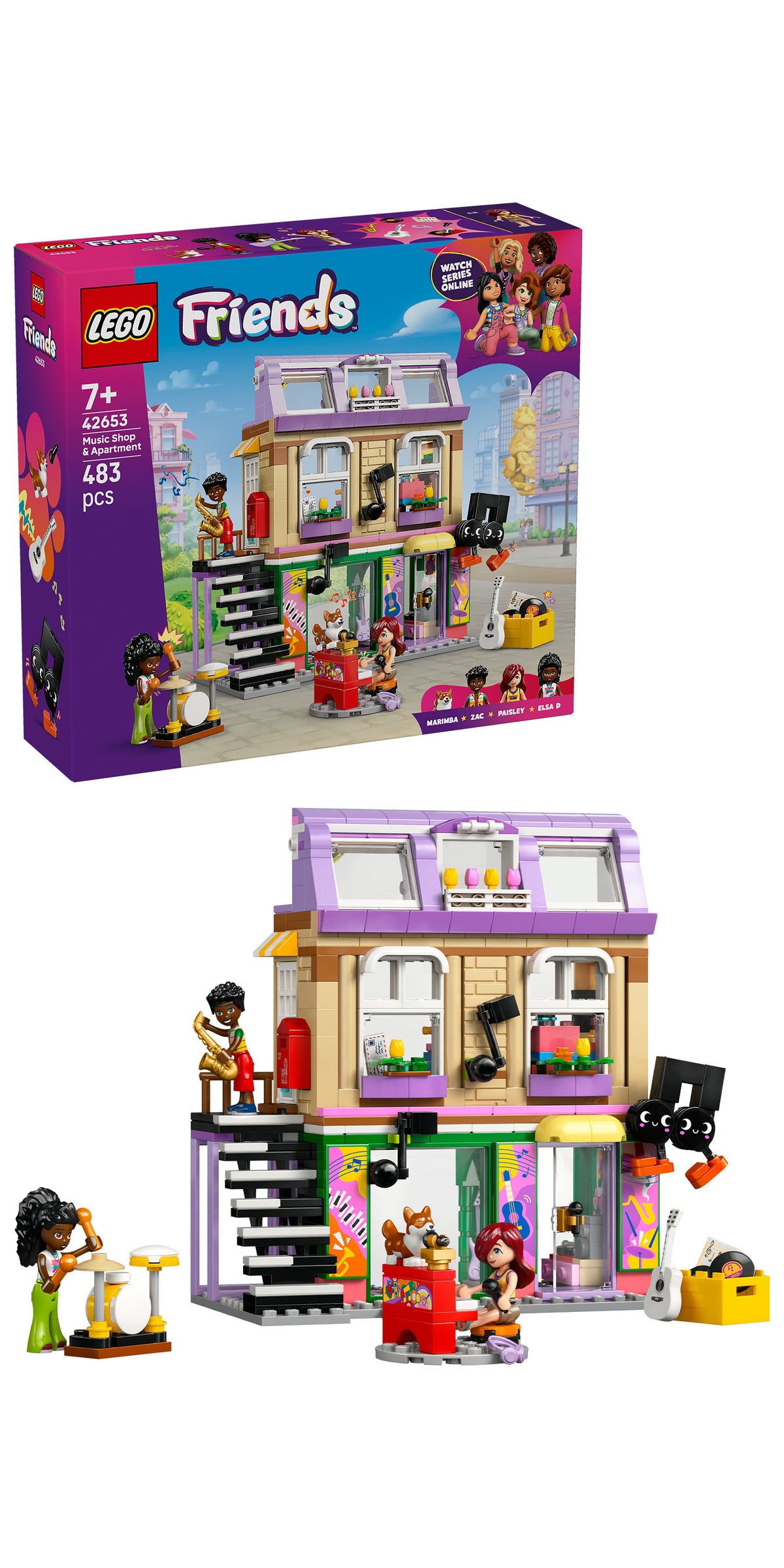 LEGO Friends 42653 Negozio di musica e appartamento
