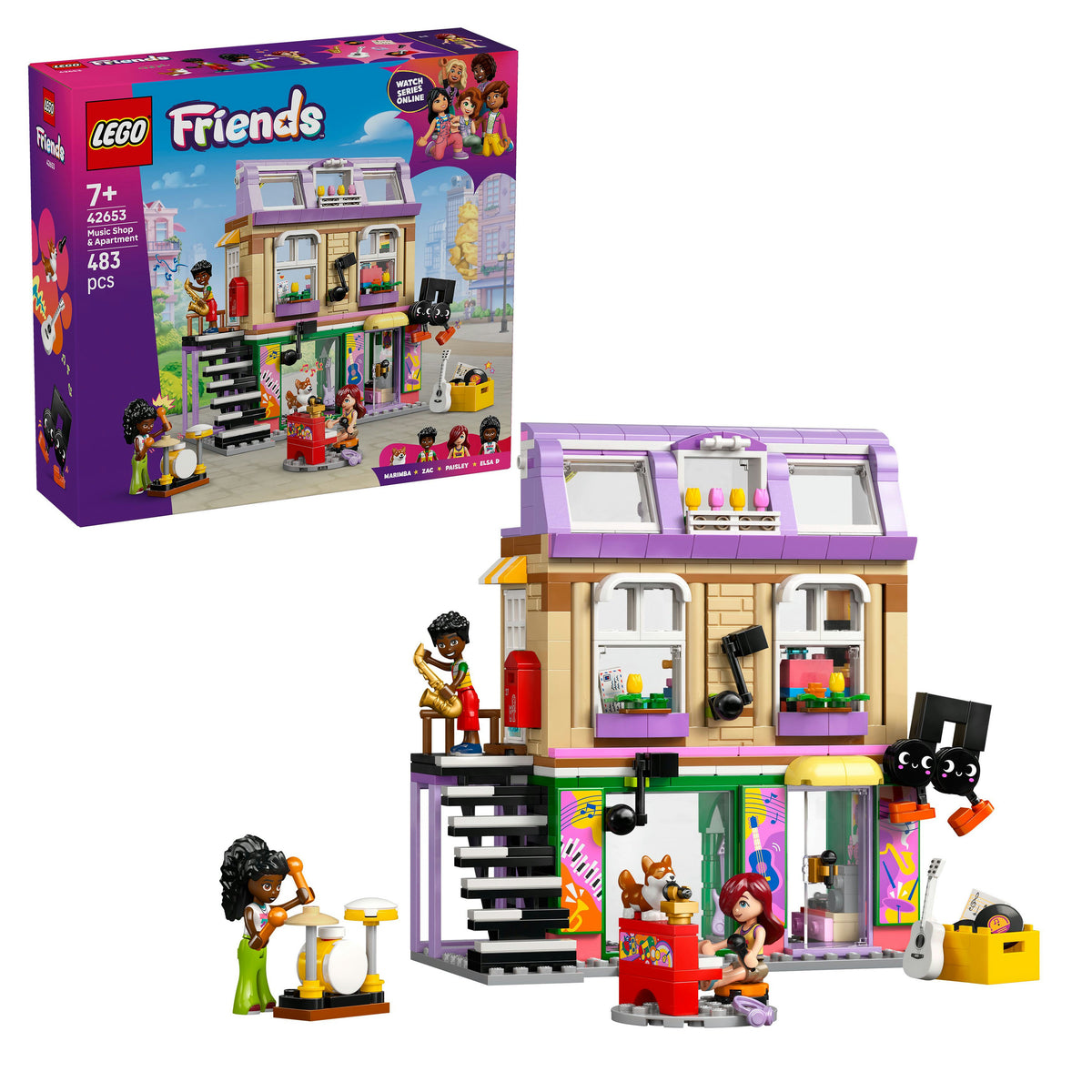 LEGO Friends 42653 Negozio di musica e appartamento