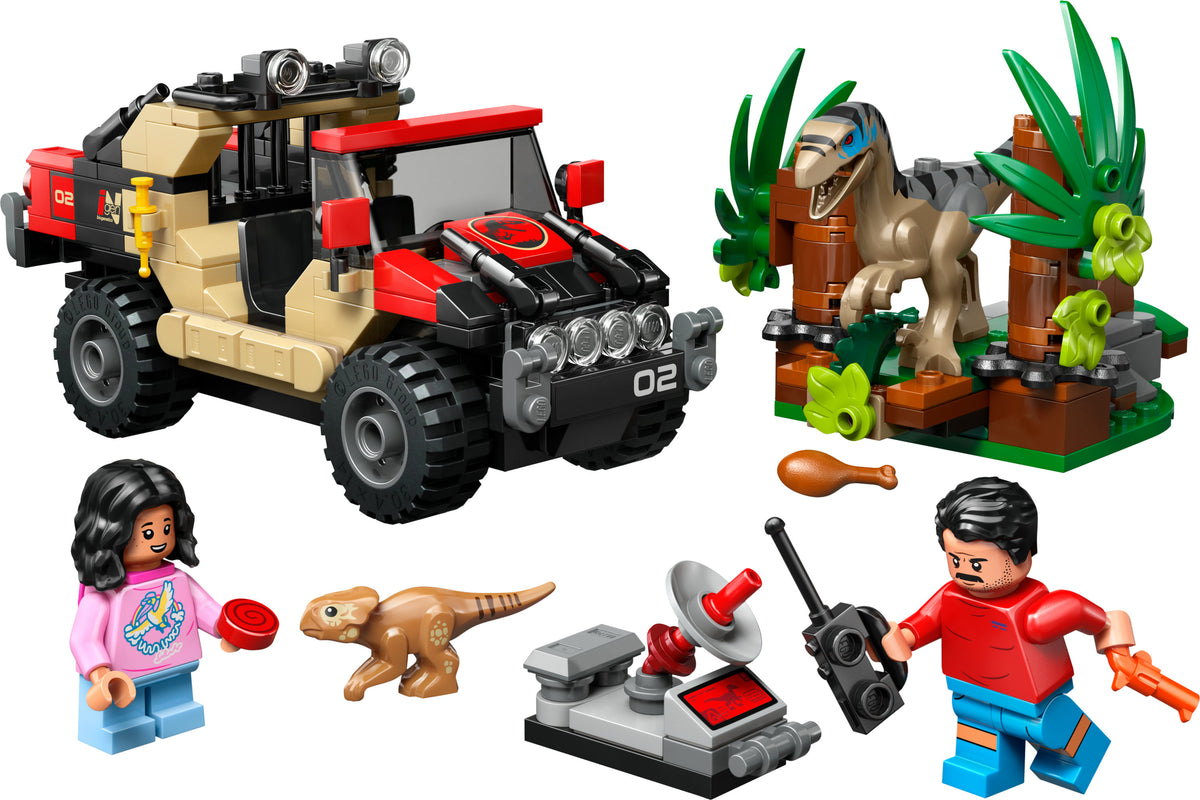 LEGO Jurassic World 76972 fuga dal raptor sul fuoristrada