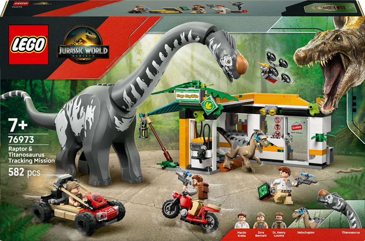 LEGO Jurassic World 76973 alla ricerca del raptor e del titanosauro