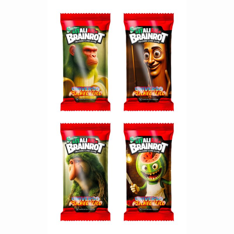 skifidol - italian brainrot tcg - universo psichedelico - bustina singola da 14 carte