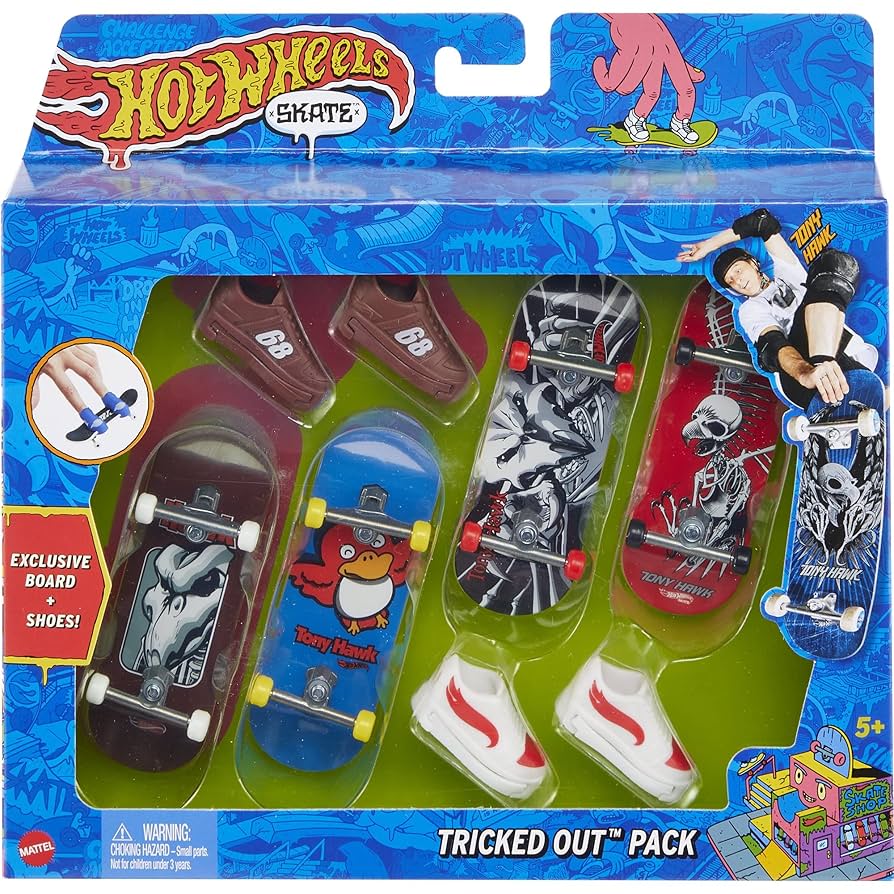 hot wheels skate - confezione 4 skateboard - modello assortito
