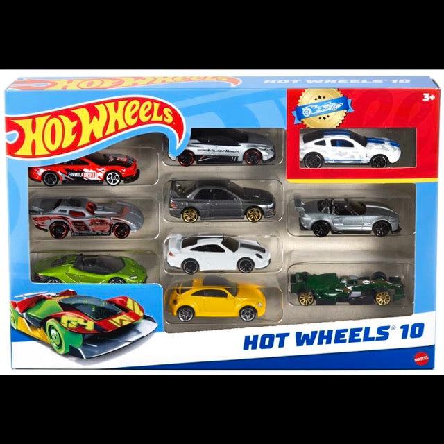 hot wheels confezione 10 veicoli - un modello assortito