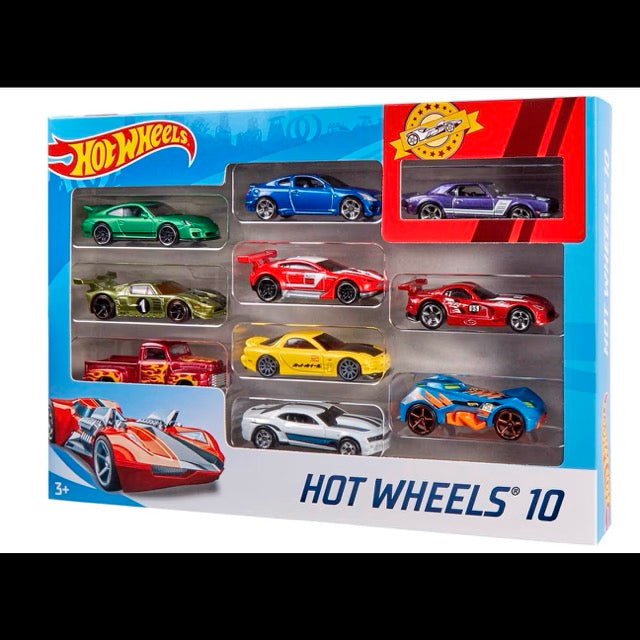 hot wheels confezione 10 veicoli - un modello assortito