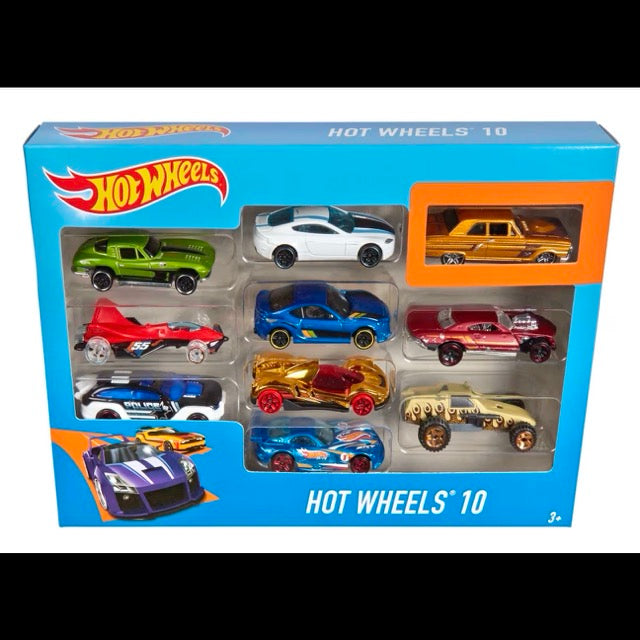 hot wheels confezione 10 veicoli - un modello assortito
