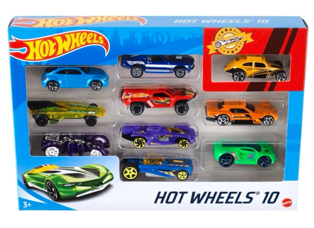 hot wheels confezione 10 veicoli - un modello assortito