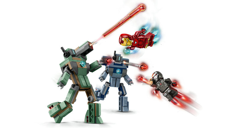 LEGO Super Heroes 76320 iron man e war machine contro i droni di hammer