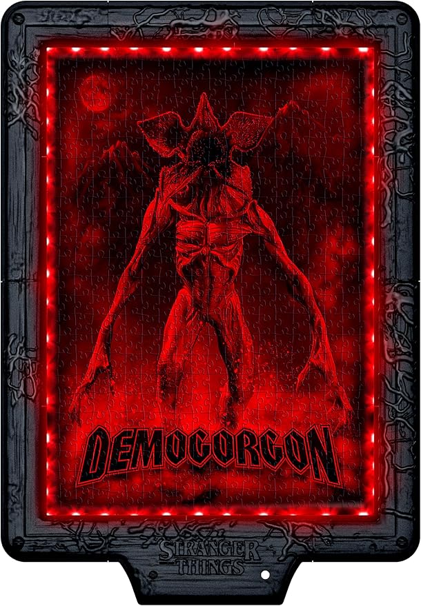 metamorphic art collection - stranger things - demogorgon's hunt - puzzle con cornice led