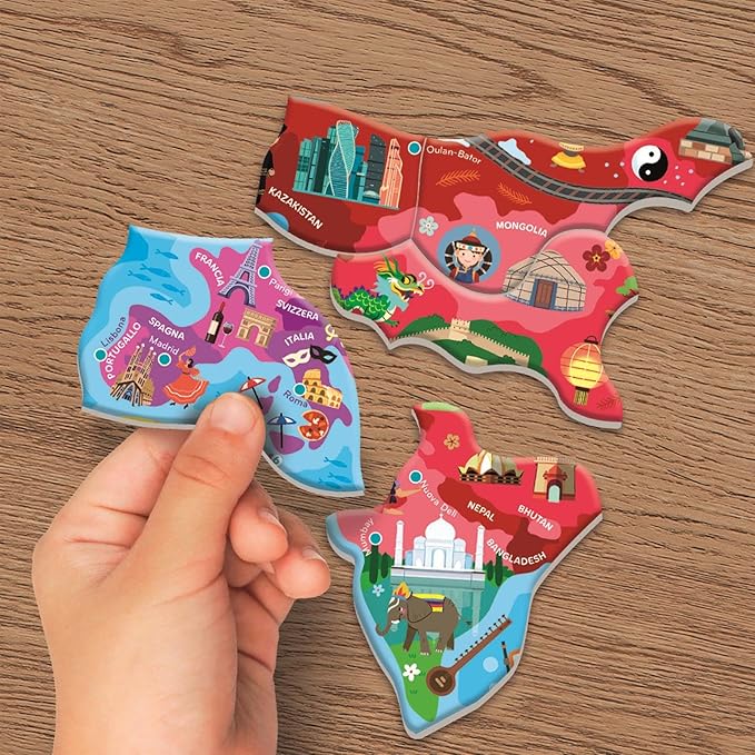 il mondo - puzzle magnetico