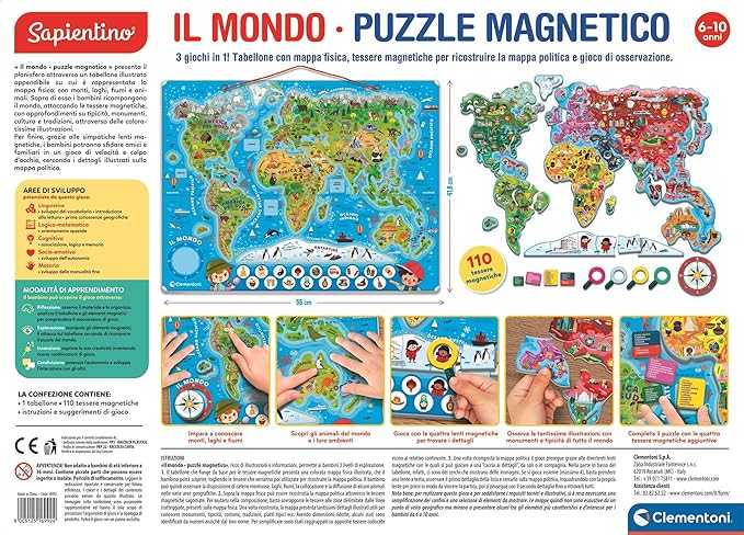 il mondo - puzzle magnetico