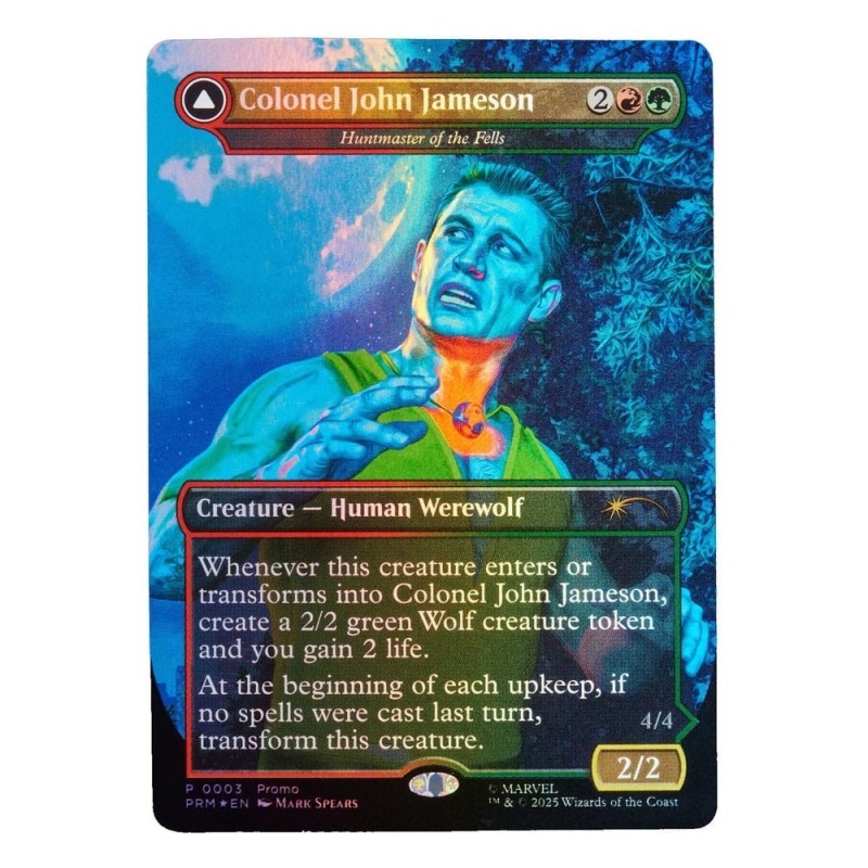marvel legends series x magic: the gathering - man-wolf 15cm + 1 magic foil card