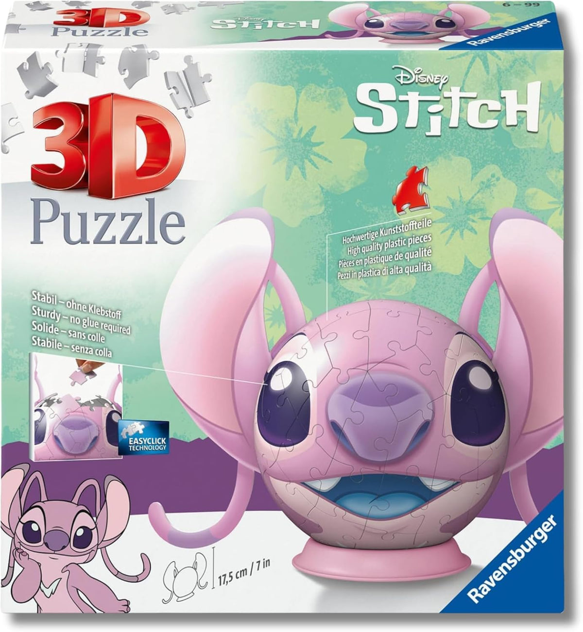 lilo e stitch - angel con orecchie - puzzle 3d
