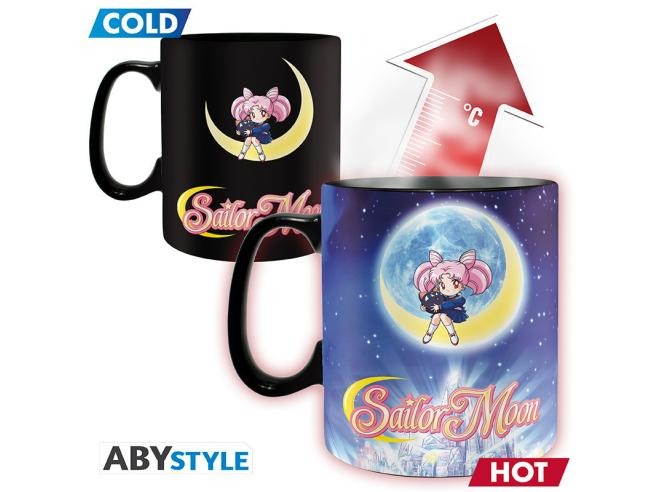 sailor moon - tazza termosensibile 460ml - sailor & chibi