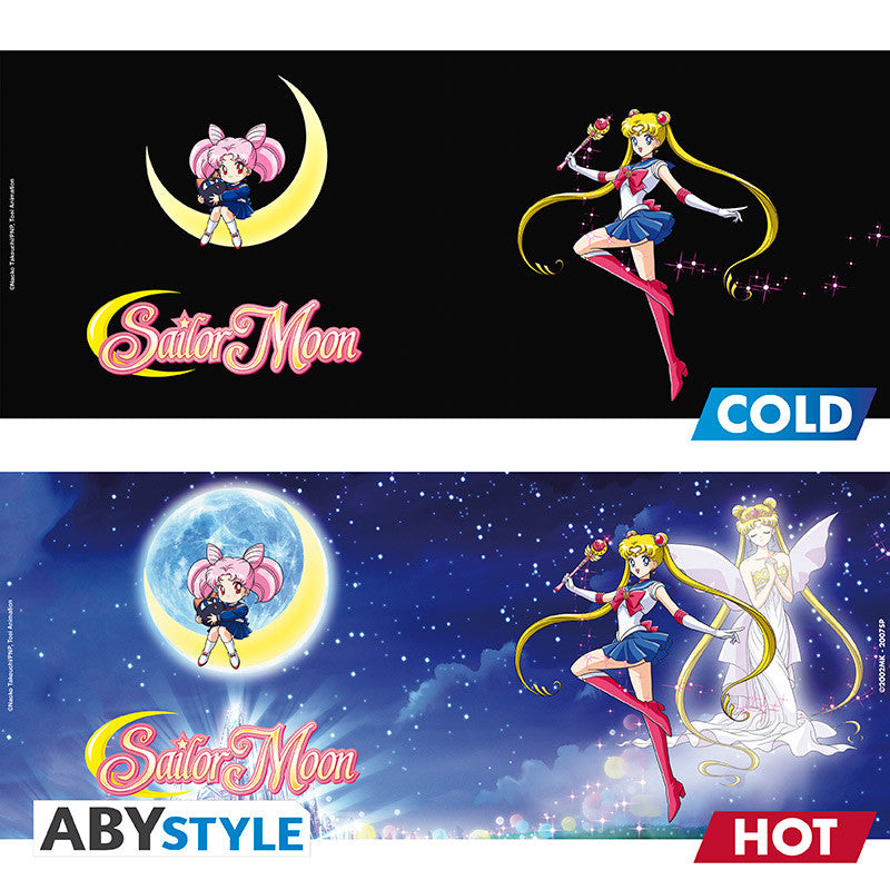 sailor moon - tazza termosensibile 460ml - sailor & chibi