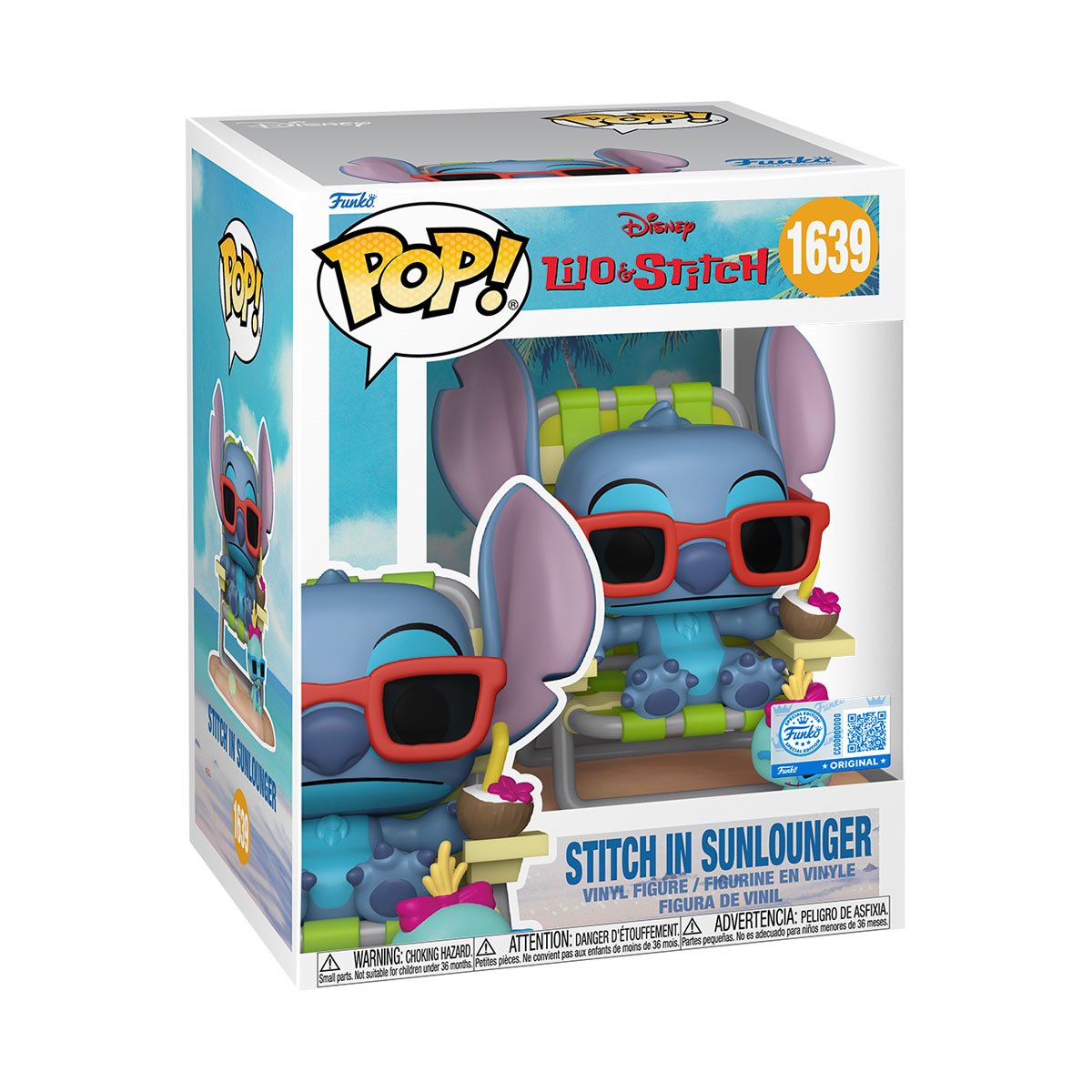 disney: lilo & stitch - stitch in sunlounger - funko pop! 1639