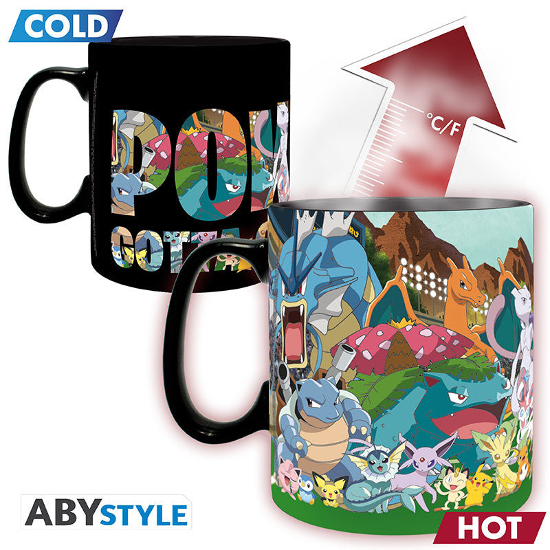 pokémon - tazza termosensibile 460ml - gotta catch 'em all!