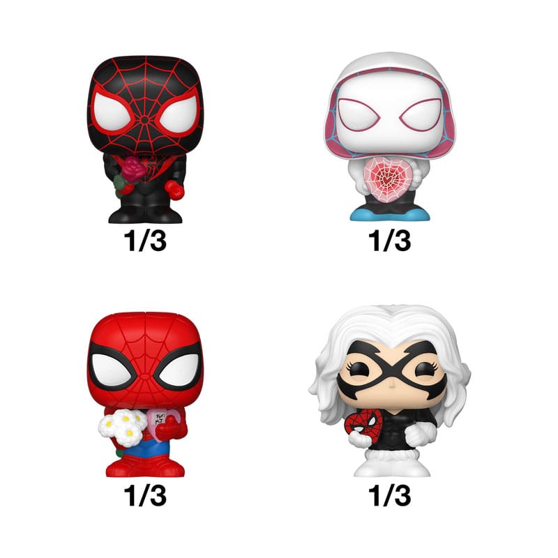 marvel - spider-man san vakentino 1 personaggio assortito 3cm - funko pop bitty