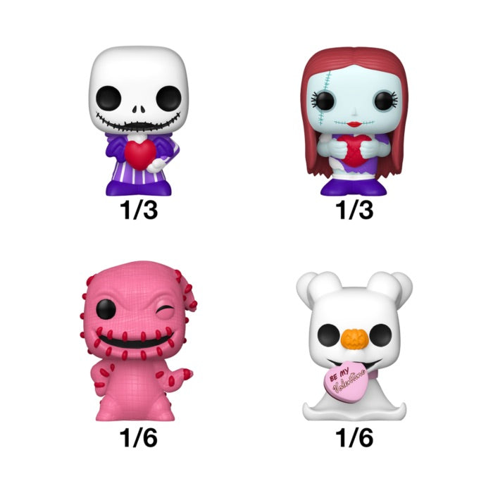nightmare before christmas- san valentino 1 personaggio  assortito 3cm - funko pop bitty