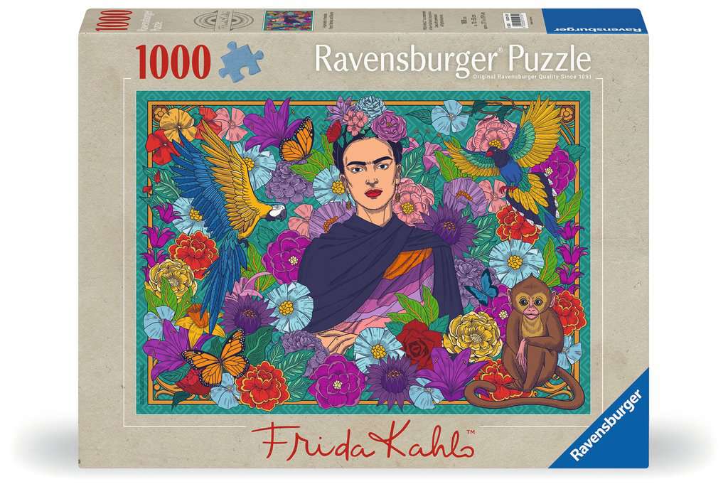 frida kahlos paradise: parrot monkey and blooms - puzzle 1000 pezzi