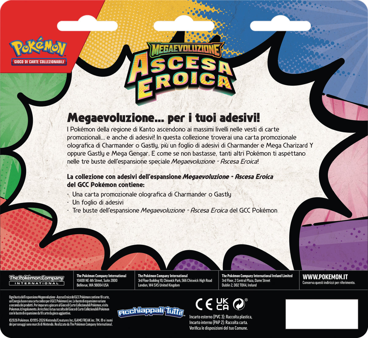 megaevoluzione ascesa eroica - collezione con adesivi (ita) - charmander