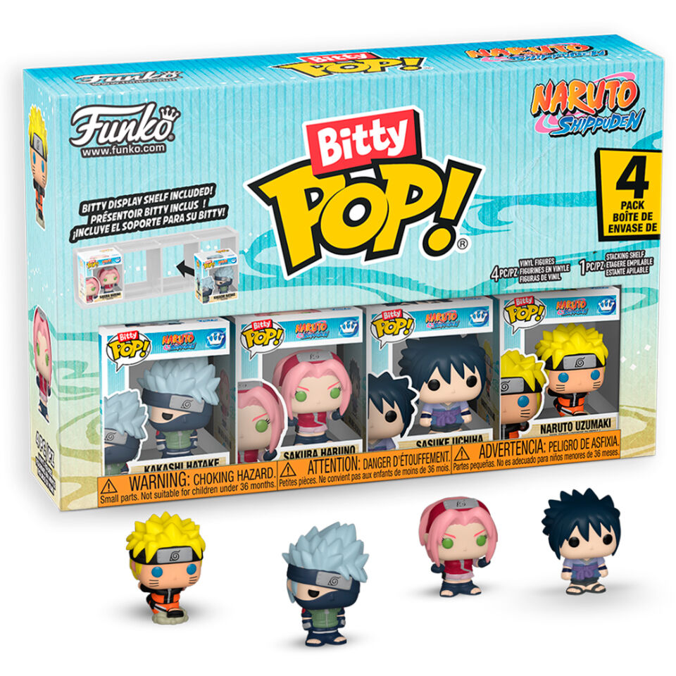 naruto - naruto team 7 4 pack 3cm - funko pop bitty