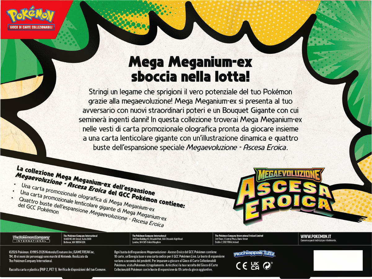 pokemon - megaevoluzione  - ascesa eroica - collezione mega meganium-ex (ita)