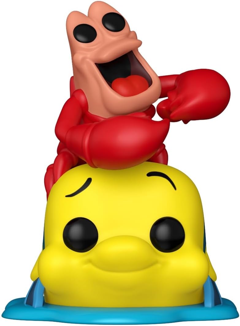 the little mermaid - sebastian & flounder 9 cm - funko pop! 1756