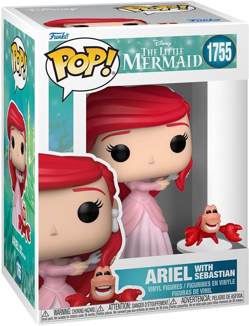 the little mermaid - ariel with sebastian 9cm - funko pop! 1755