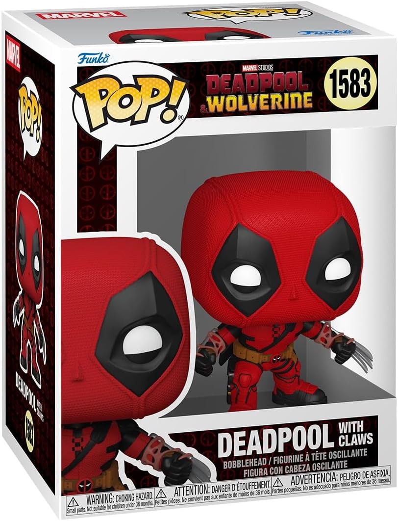 marvel: deadpool & wolverine - deadpool w/claws 9 cm - funko pop! 1583