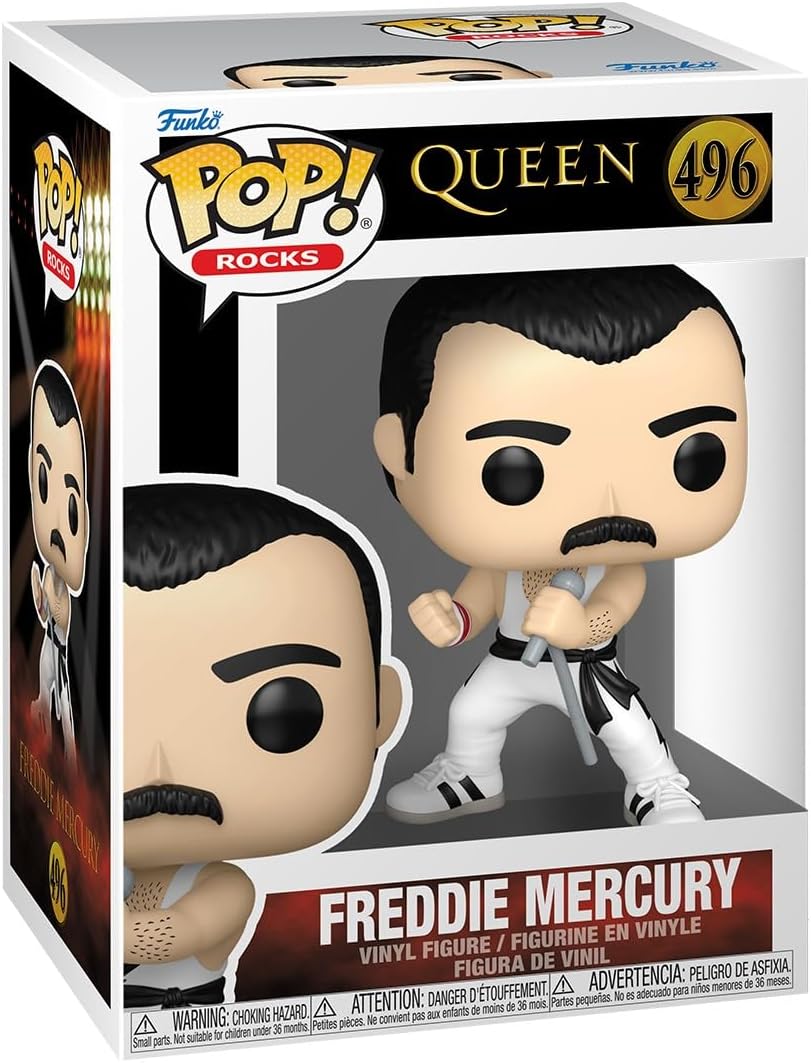 queen - freddy mercury (whit singlet) 9cm - funko pop! 496